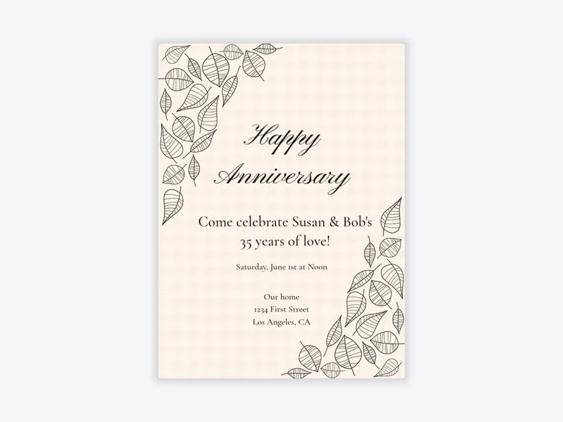 Anniversary Leaves - featured - Invitation