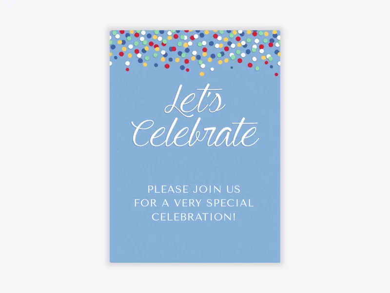 Blue Confetti - birthday_milestones - Invitation