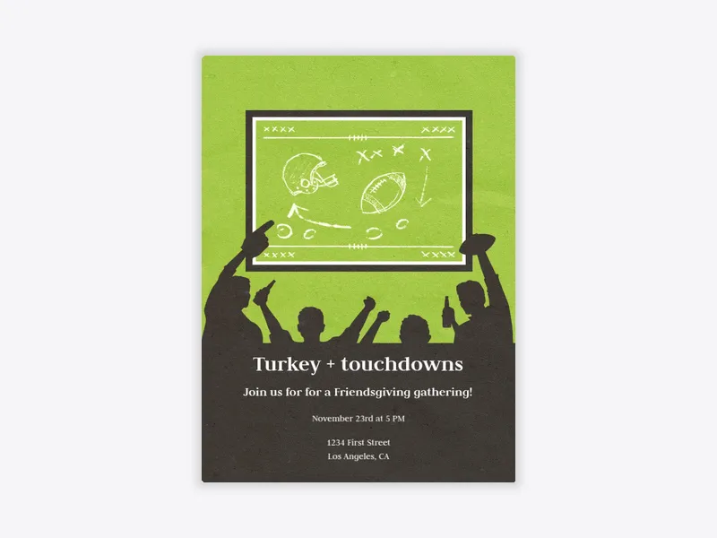 Football Fans - thanksgiving - Invitation
