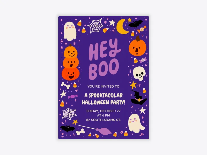 Hey, Boo - halloween - Invitation