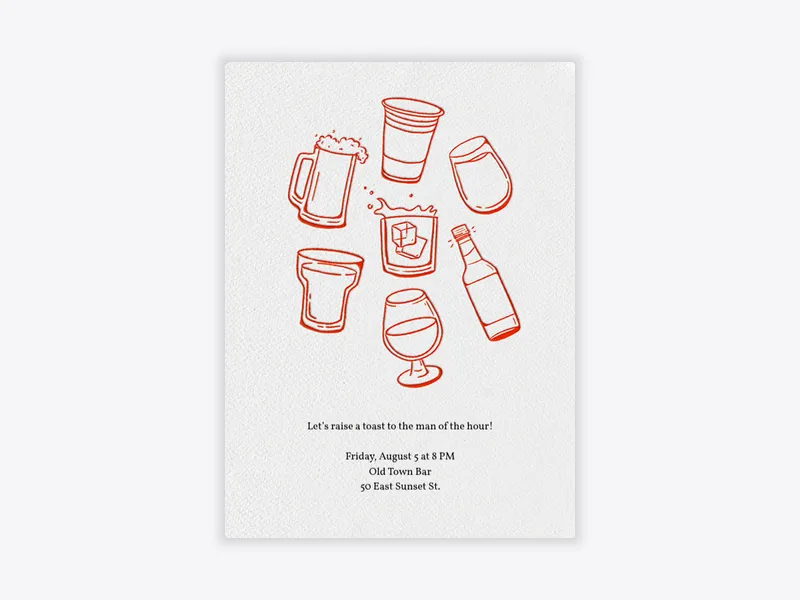 Let's Raise a Toast - bachelor - Invitation