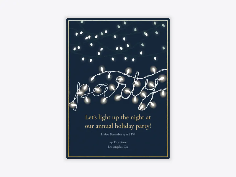 Party White Lights - holiday_party - Invitation