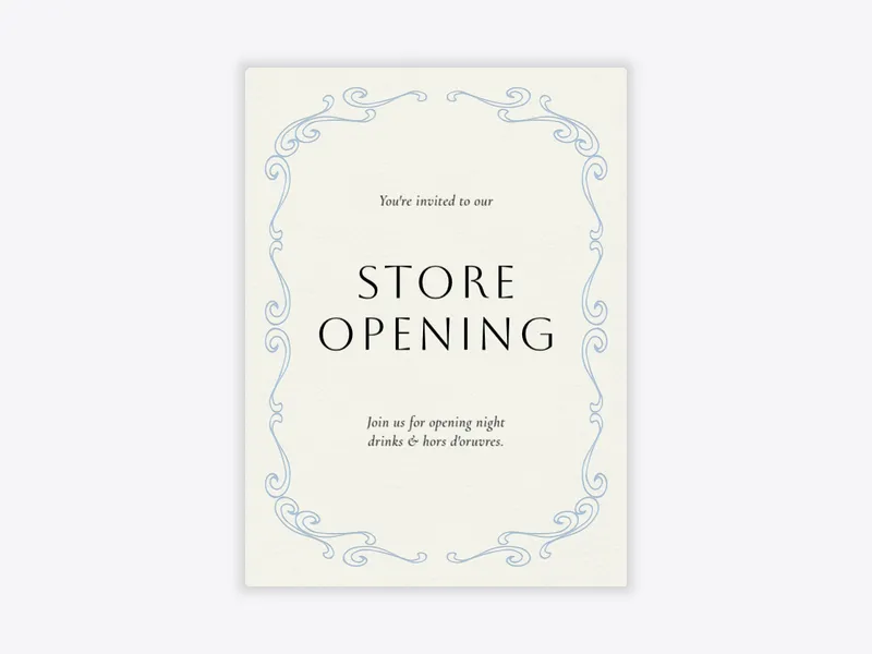 Blue Swirling Border - launch_parties_grand_openings - Invitation