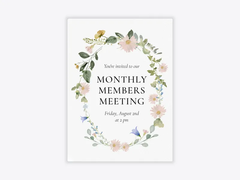 Wildflowers in Bloom - meetings - Invitation