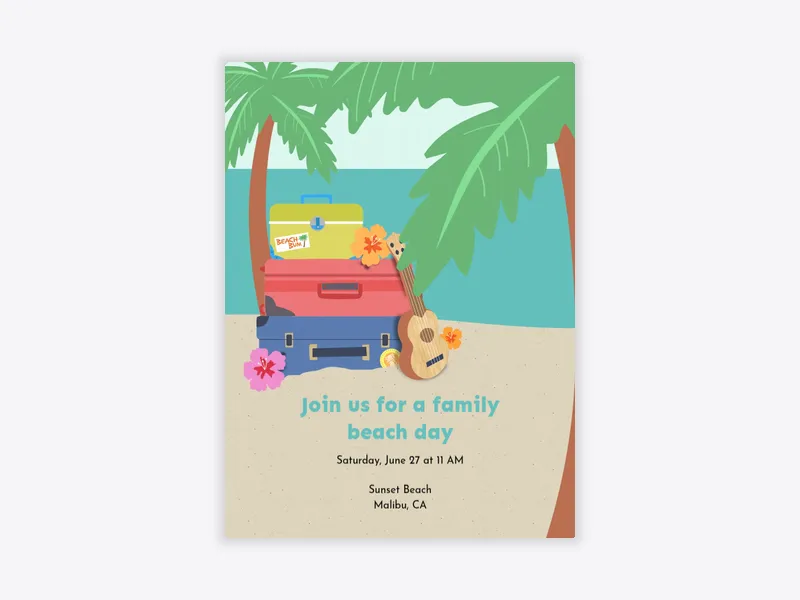 Beach Tropical Travel - trips_getaways - Invitation