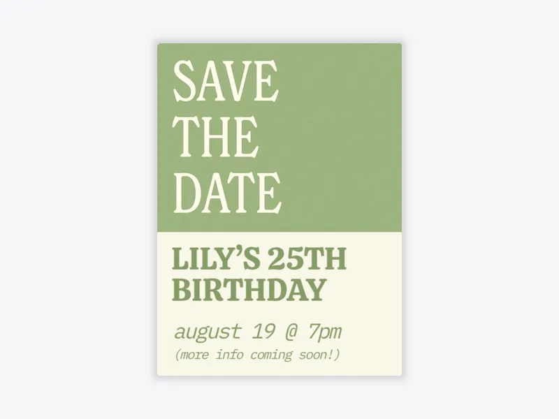 Bold Text - parties_save_the_date - Invitation