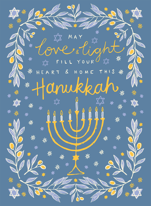 Botanical Glow - hanukkah_cards - Card