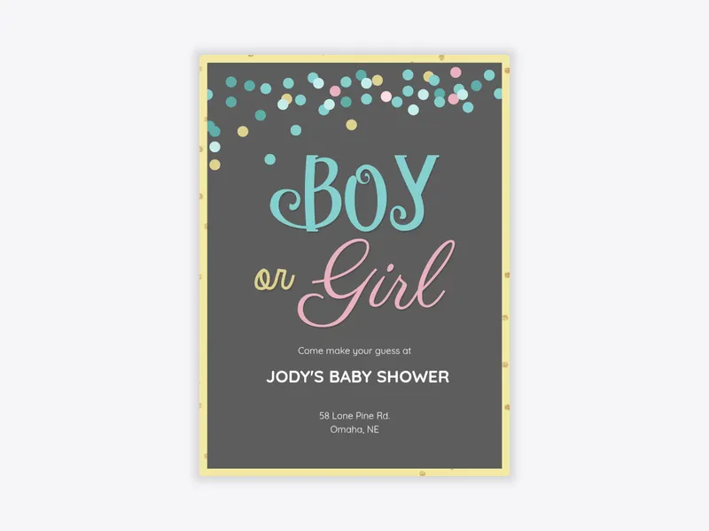 Boy or Girl Confetti - gender_reveal - Invitation