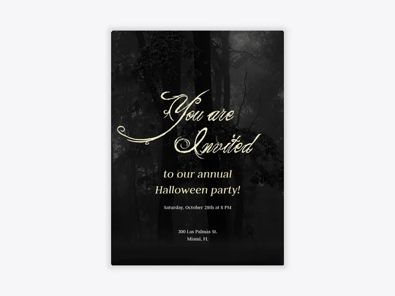Dark Forest - halloween - Invitation