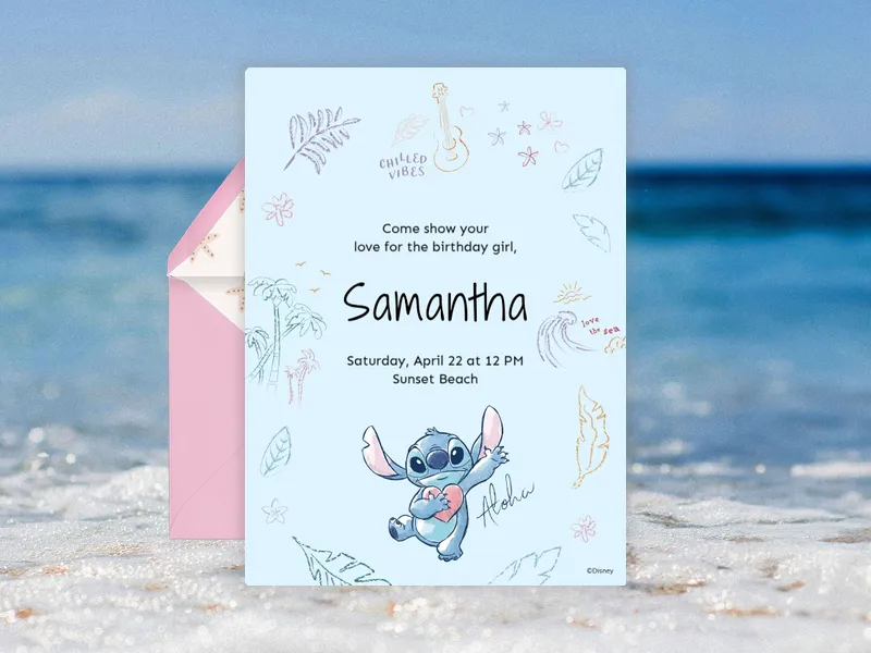 Disney’s Lilo & Stitch: Pastel Stitch - characters - Invitation