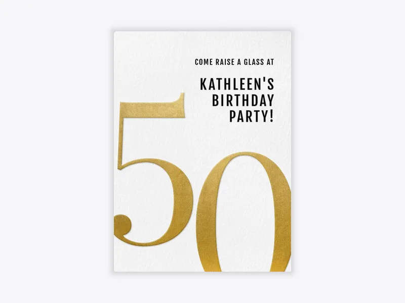 Sophisticated Classic Gold 50th Birthday - 50th_birthday - Invitation