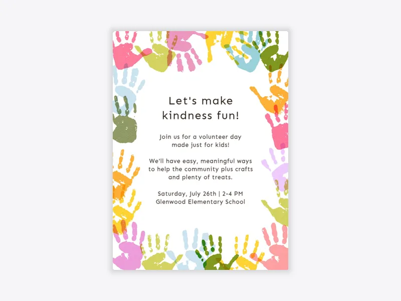 Helping Hand - volunteering - Invitation