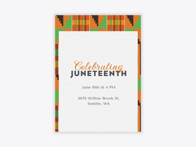 Kente Pattern - juneteenth - Invitation