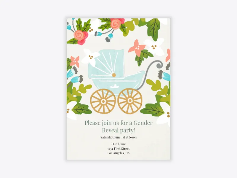 Blue First Comes Love - gender_reveal - Invitation