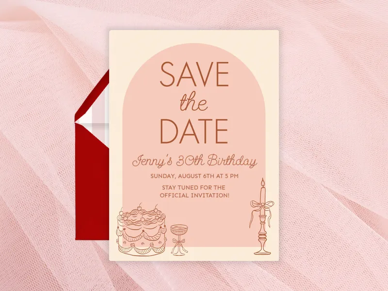 Peach Many Years Fabulous Save the Date - birthday_save_the_date - Invitation