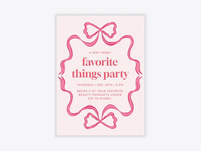 Rose Ribbon - holiday_party - Invitation