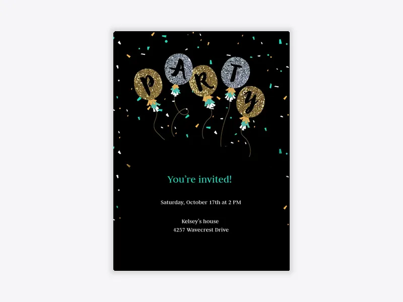 Glitter Balloons Party - featured - Invitation