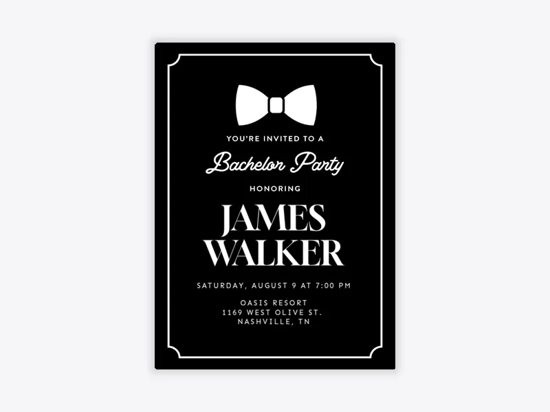 Tie the Knot - bachelor - Invitation