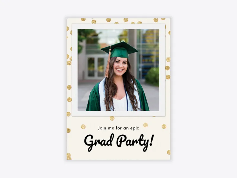 Golden Confetti (Photo) - graduation - Invitation