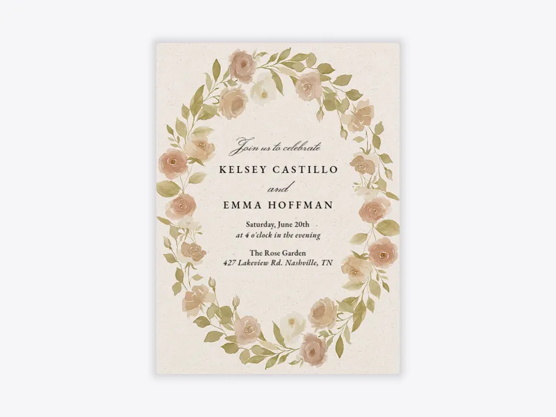 Watercolor Roses - vow_renewal - Invitation