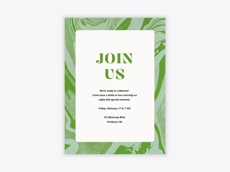 Green Hydro Dip Border - get_togethers - Invitation