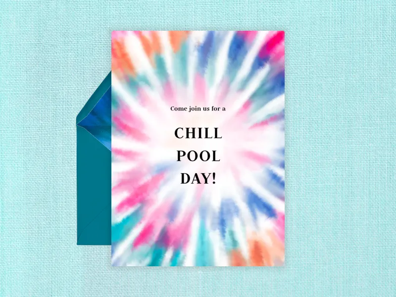 Tie-Dye Party Cool Waves - pool_party - Invitation