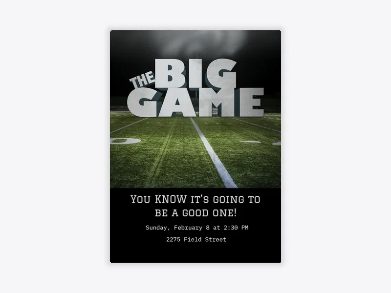 Game Lights - football - Invitation