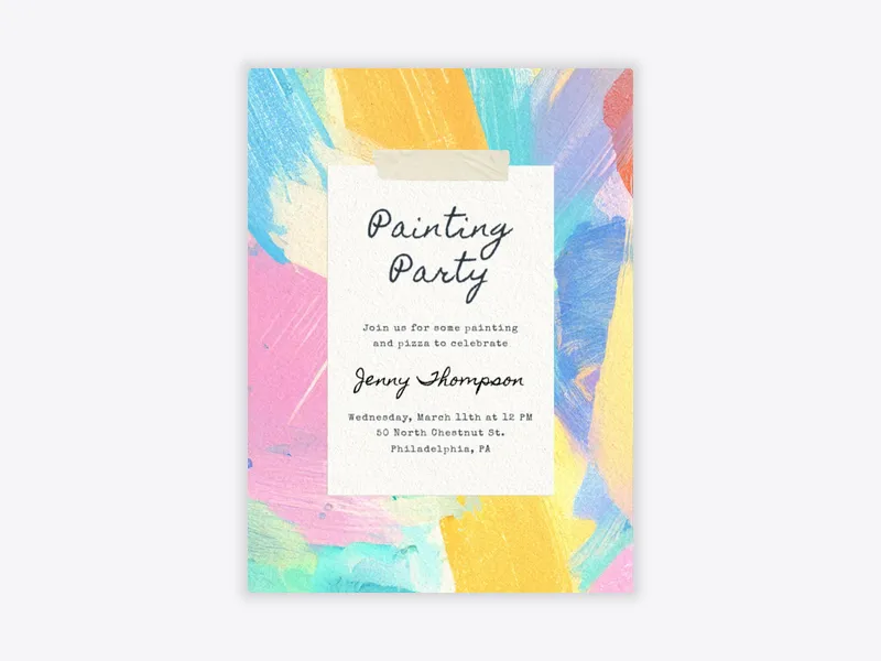Pretty Painting Party - arts_and_crafts - Invitation