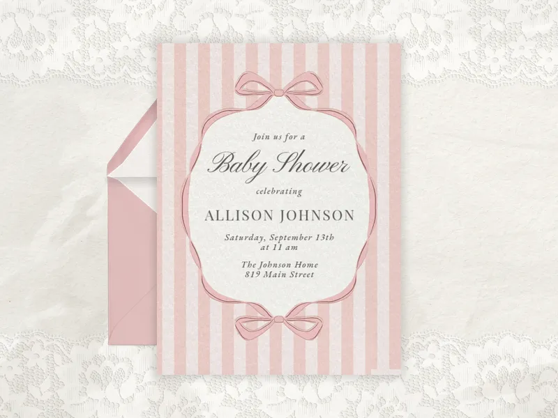Pink Dainty Darling - baby_shower - Invitation