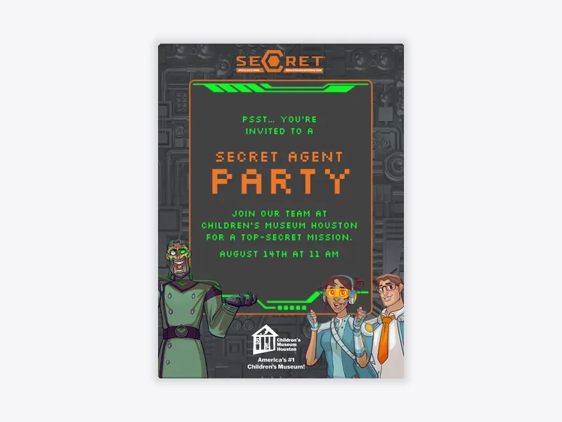 Children’s Museum Houston: Secret Agents - childrens_museum_houston - Invitation