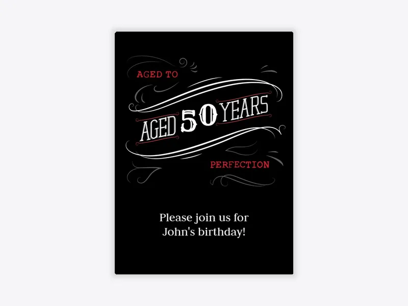 Aged to Perfection 50th Birthday - 50th_birthday - Invitation
