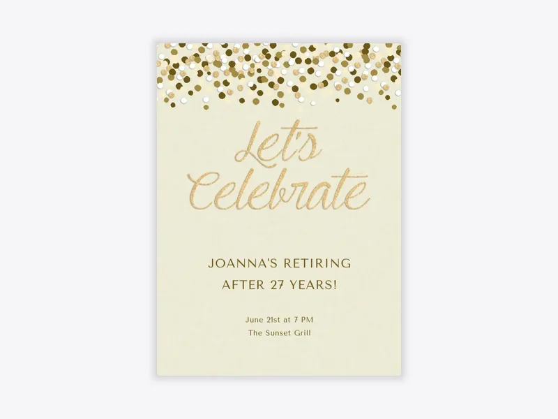 Beige Confetti - parties - Invitation