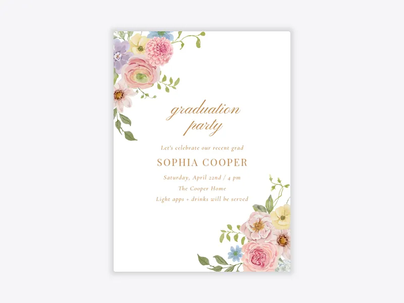 Joyful Blooms - graduation - Invitation