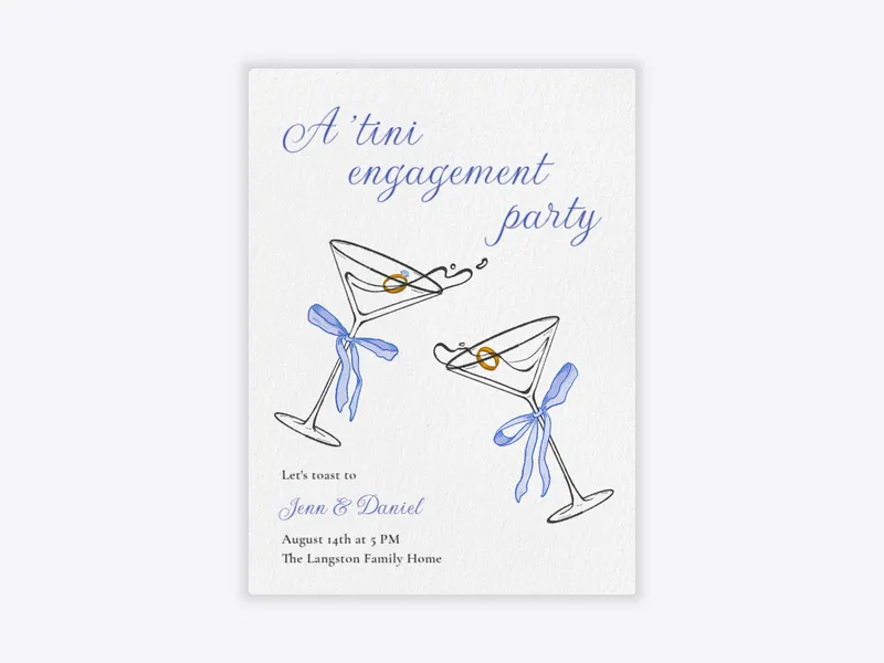Martini Matrimony - engagement - Invitation