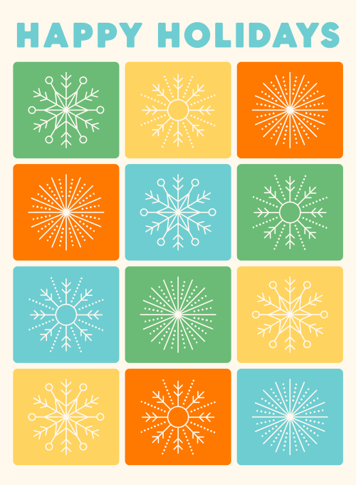 Modern Snowflakes - christmas_cards - Card