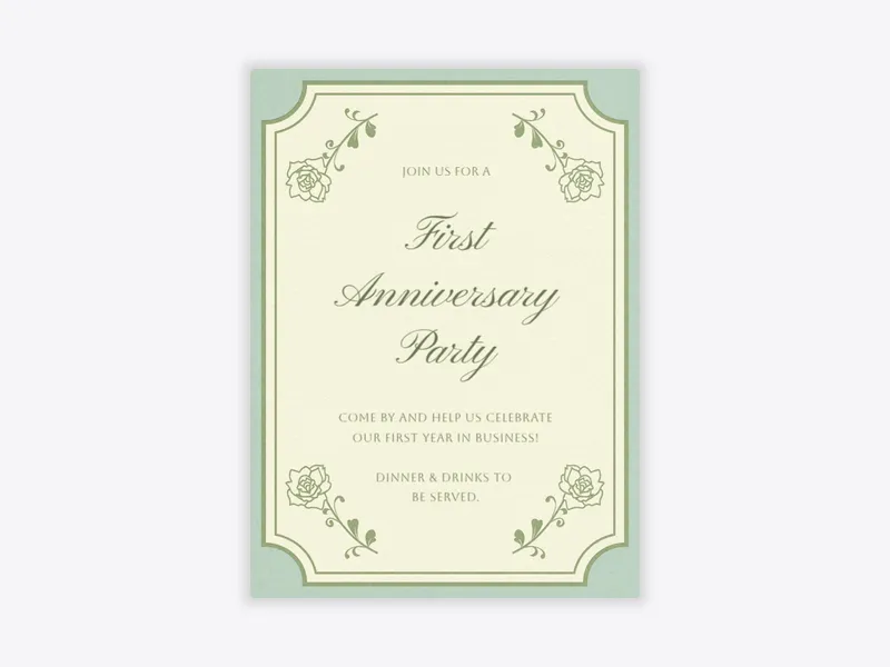 Sage Rosy Celebration - business_anniversary - Invitation