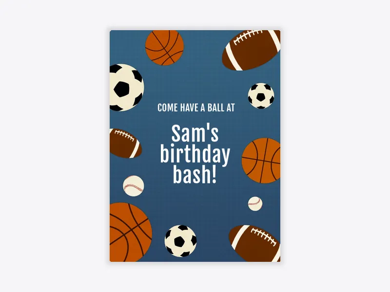 Sports Balls - baseball - Invitation