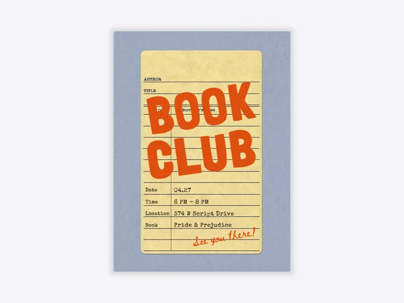 Library Slip - book_club - Invitation