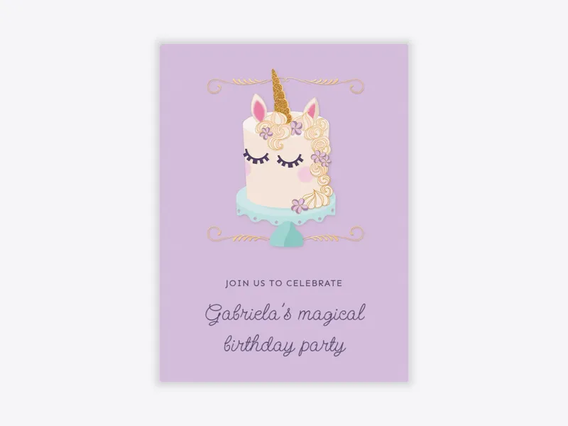 Unicorn Cake - featured - Invitation
