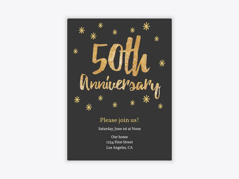 50th Anniversary Glitter - anniversary - Invitation