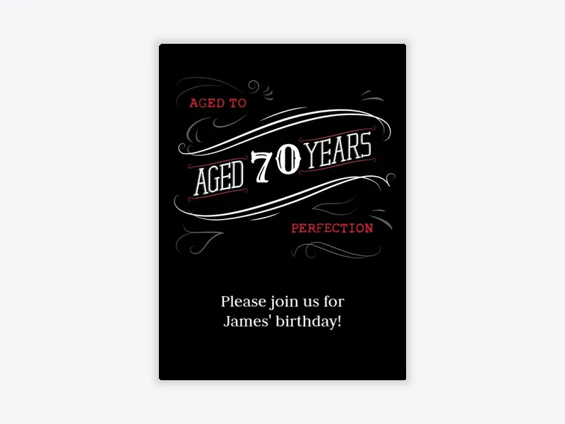 Aged to Perfection 70th Birthday - 70th_birthday - Invitation