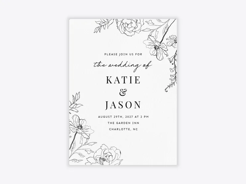 Peony Blooms - wedding - Invitation
