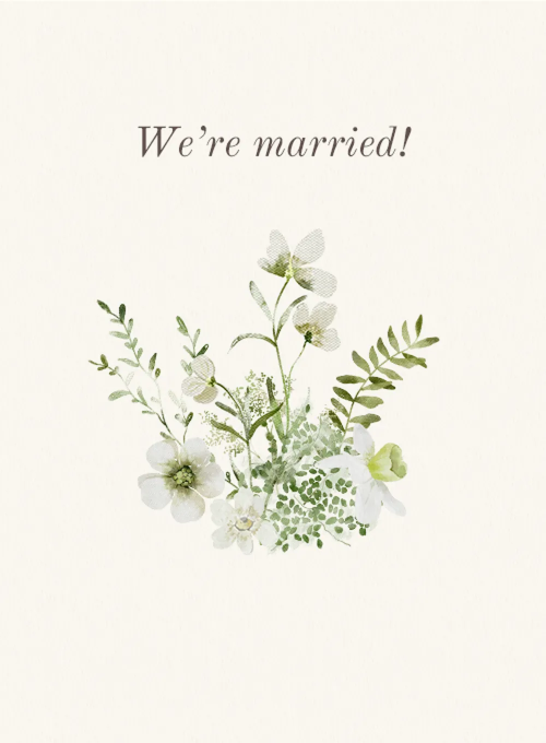 White Flowers & Greenery - announcement_cards - Card