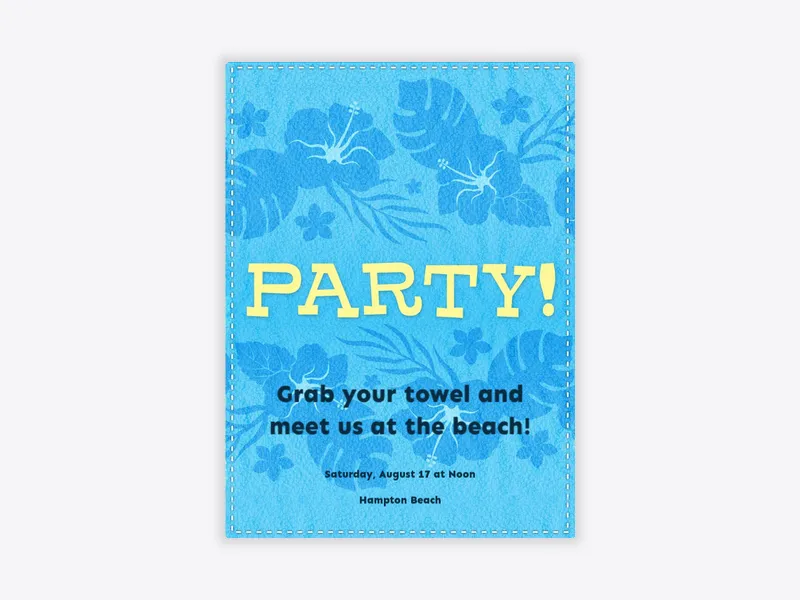 Beach Towel Party - beach_party - Invitation