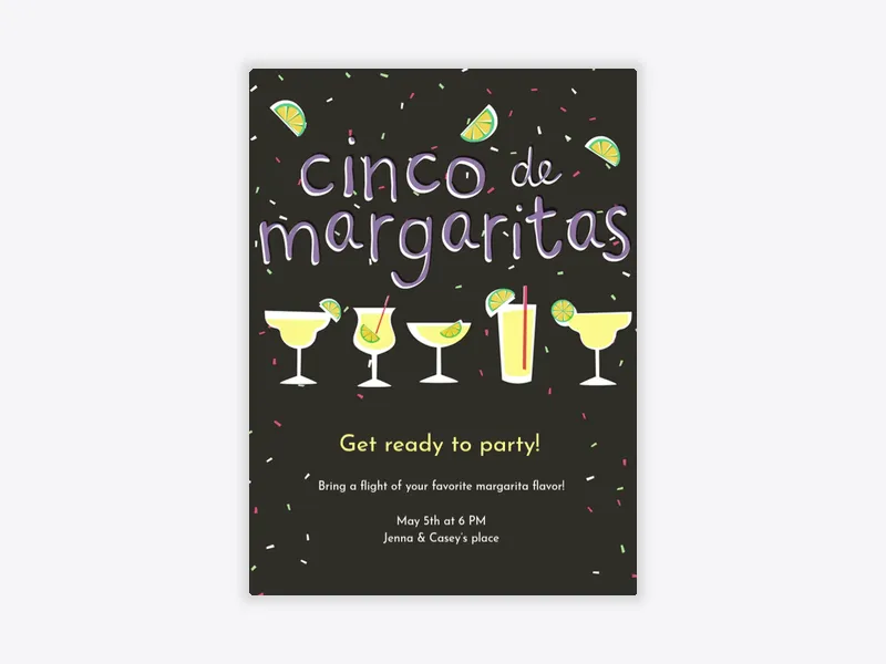 Cinco de Margaritas - cinco_de_mayo - Invitation