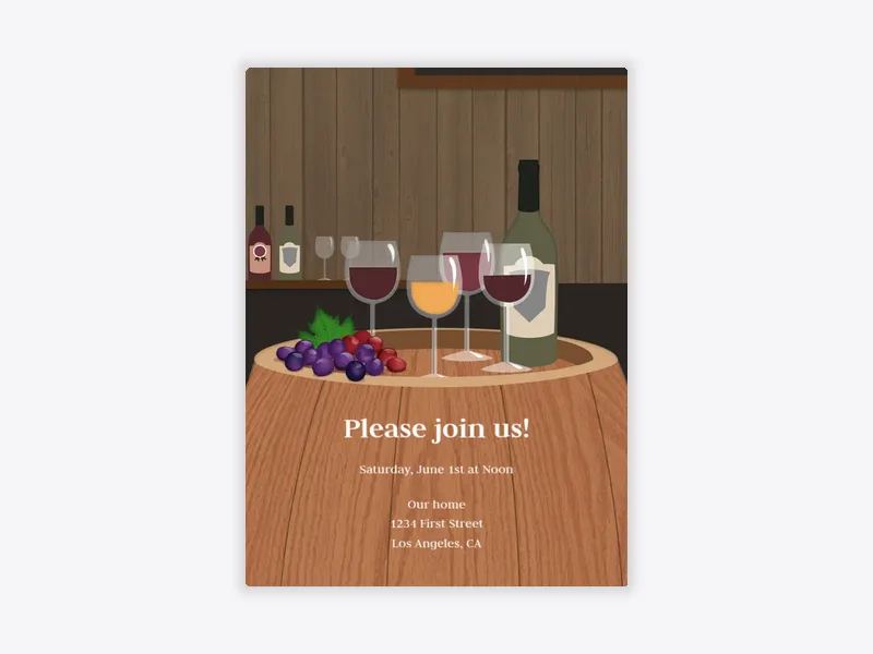 Wine Barrel - wine_tasting - Invitation