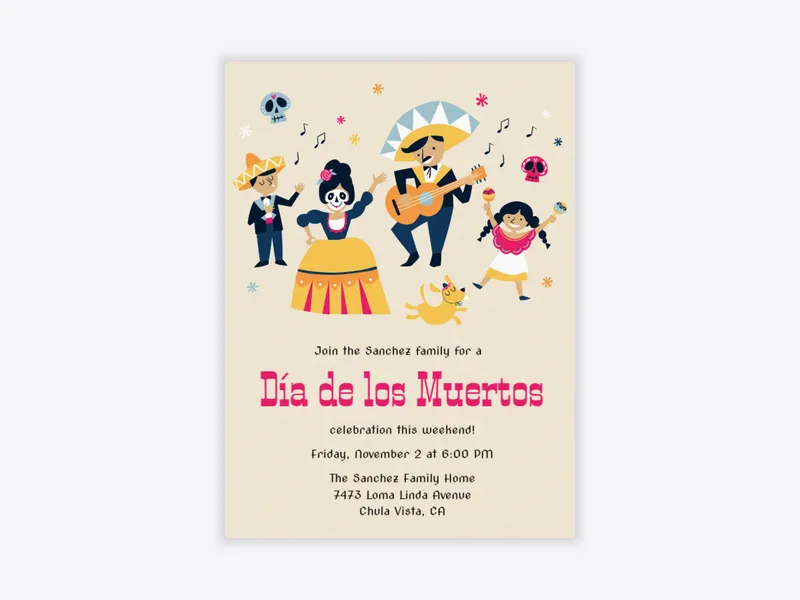Day of the Dead Fiesta - dia_de_los_muertos - Invitation