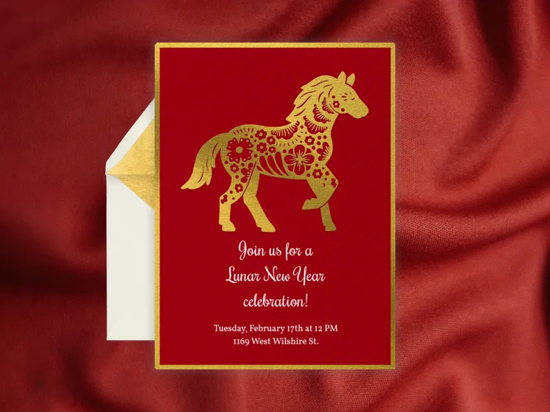 Golden Year of the Horse - lunarnewyear - Invitation