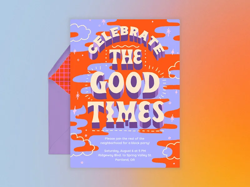 Good Times In The Summer - family_gathering - Invitation