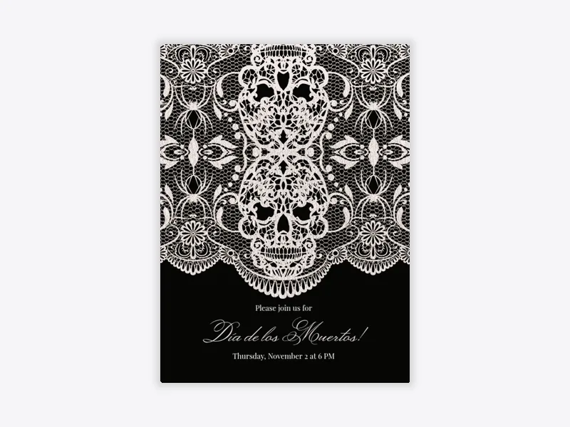 Lace Skull - dia_de_los_muertos - Invitation